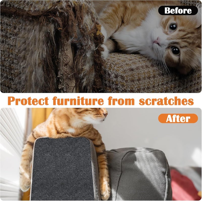 Inchoco Couch Protector from Cat Claws - 78.7" x 15.8" Trimmable Self-Adhesive Cats Claws Scratch Pads, Cat DIY Climbing Cats Scratch Mat Tree Replacement Indoor (Dark Gray) - Image 4